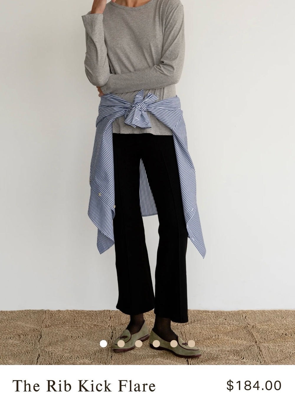DONNI. Black Rib Kick Flare Pants
